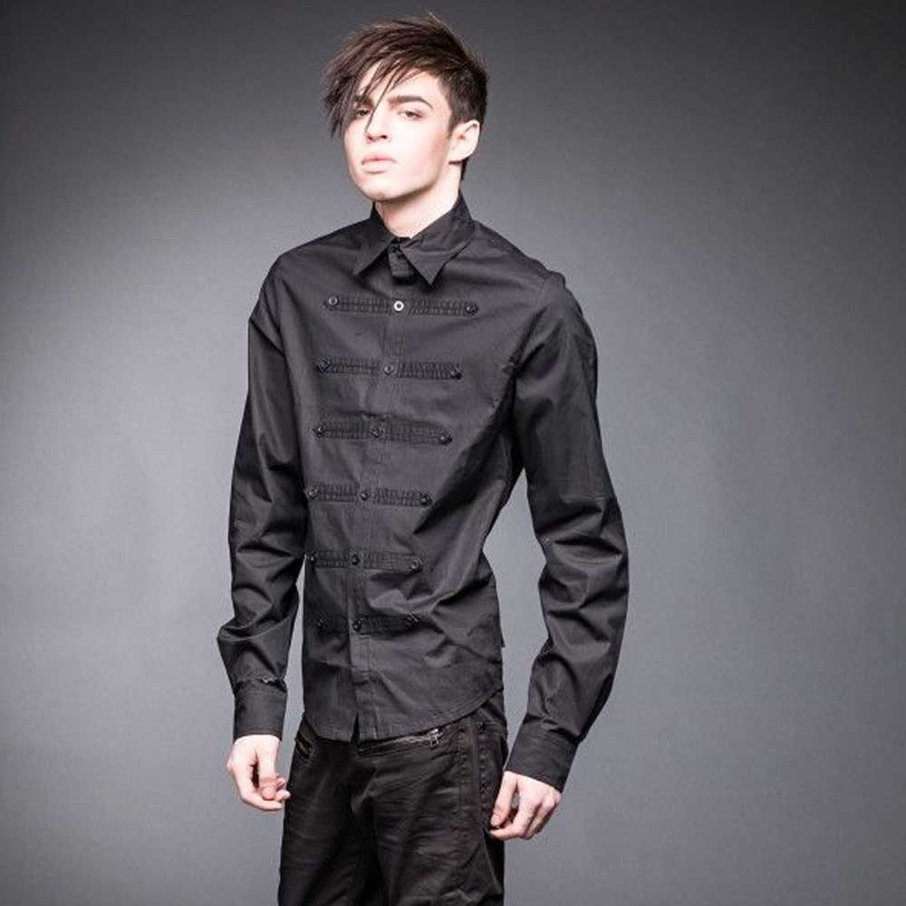 Military Style shirt zwart Military Style shirt zwart